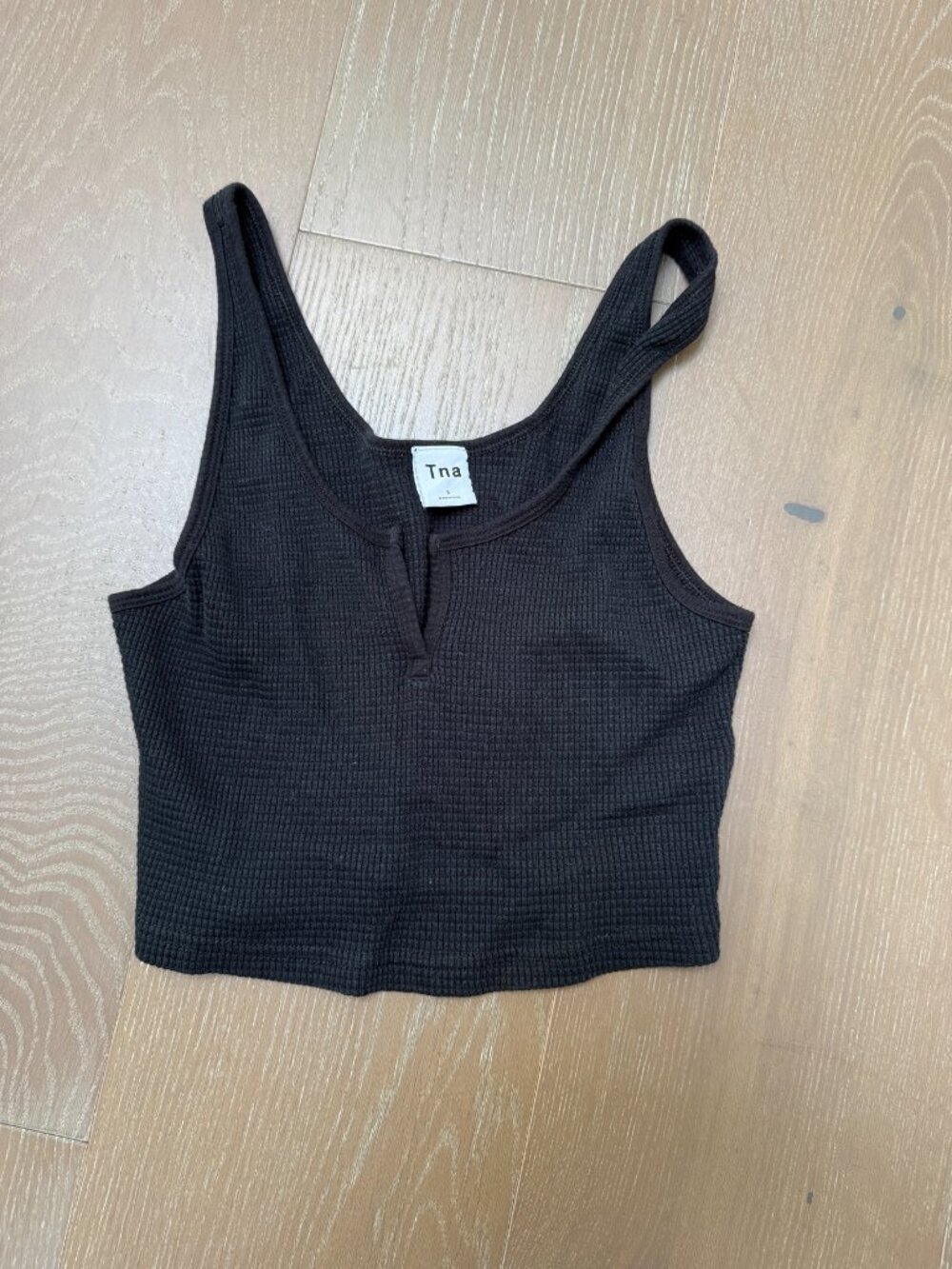 TNA HomeStretch Henley Tank in Black - S